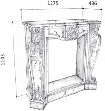 schemat biokominka Louis XIV